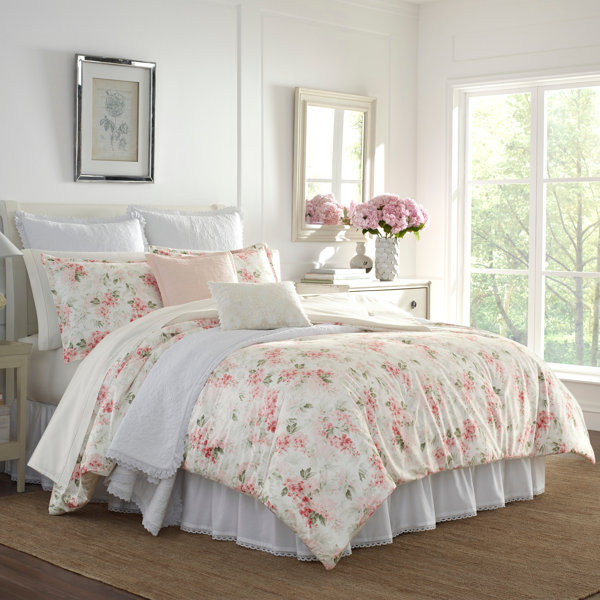 Laura Ashley Pink Velvet Reversible Comforter Set & Reviews Wayfair